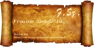 Fronius Szebáld névjegykártya
